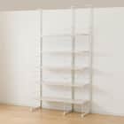 幅120cmセット奥行深 【幅80+40/棚板10枚】突っ張り壁面収納Nポルダディープ2(NP01)2連 ホワイトウォッシュ 3枚目画像