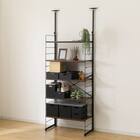 突っ張り壁面収納 Nポルダディープ2 (幅80cm NP01ミドルブラウン) 1枚目画像