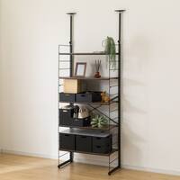 突っ張り壁面収納 Nポルダディープ2 (幅80cm NP01ミドルブラウン)