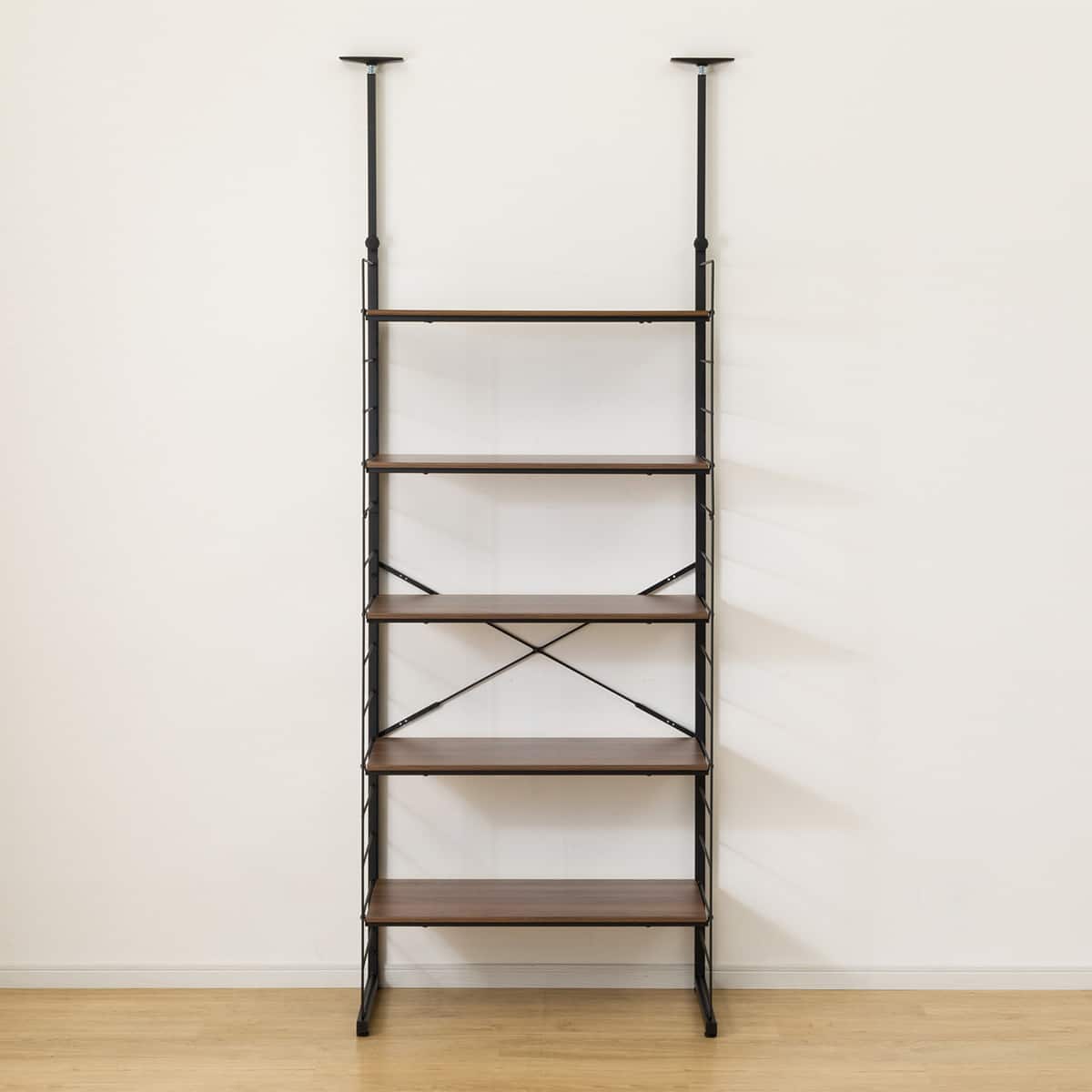 突っ張り壁面収納 Nポルダディープ2 (幅80cm NP01ミドルブラウン