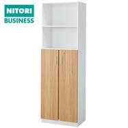 キャビネット(MGN 5段 扉付き WH/OAK)