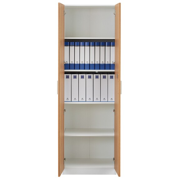 木製キャビネット(5段 MGN フル扉タイプ WH/OAK) 5枚目画像