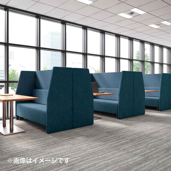 布張りパネルソファ(スクエア1200 側パネルなし B-N2 BR/BL) 4枚目画像