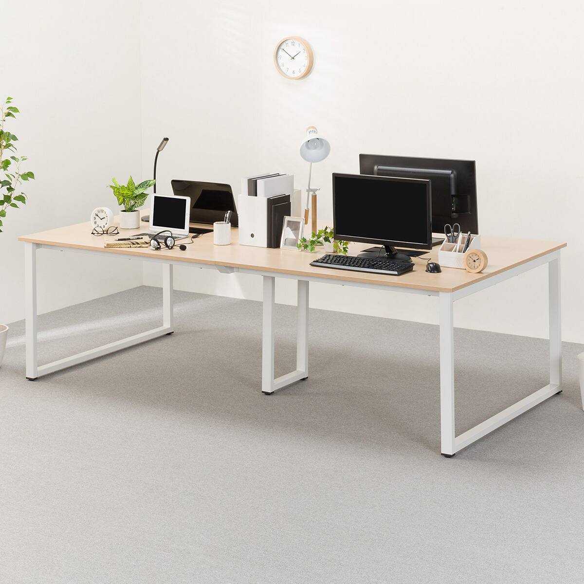 ニトリ フリーアドレスデスク（NT2-2000 OAK/WH） フリーアドレスデスク(NT3-2400 OAK/WH) | ニトリネット【公式】 家具