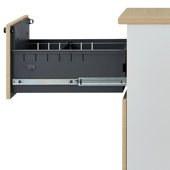 脇机(2段 MK-GD-02 ダイヤル錠 OAK/WH) 6枚目画像