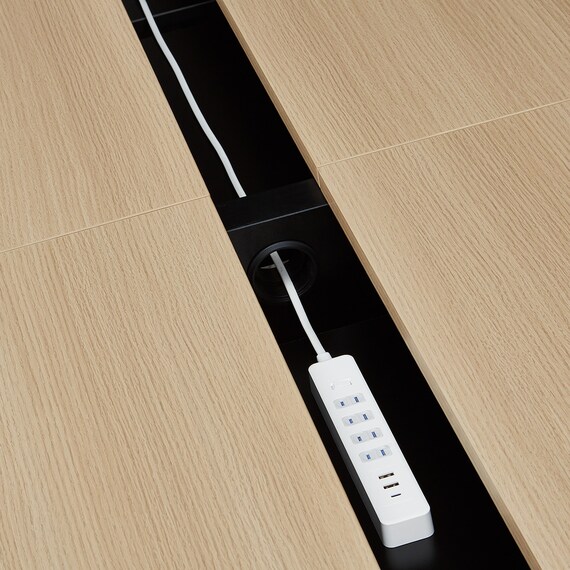 フリーアドレスデスク(FA1-2400 OAK/BK) 6枚目画像