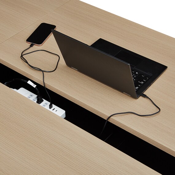 フリーアドレスデスク(FA1-2400 OAK/BK) 7枚目画像