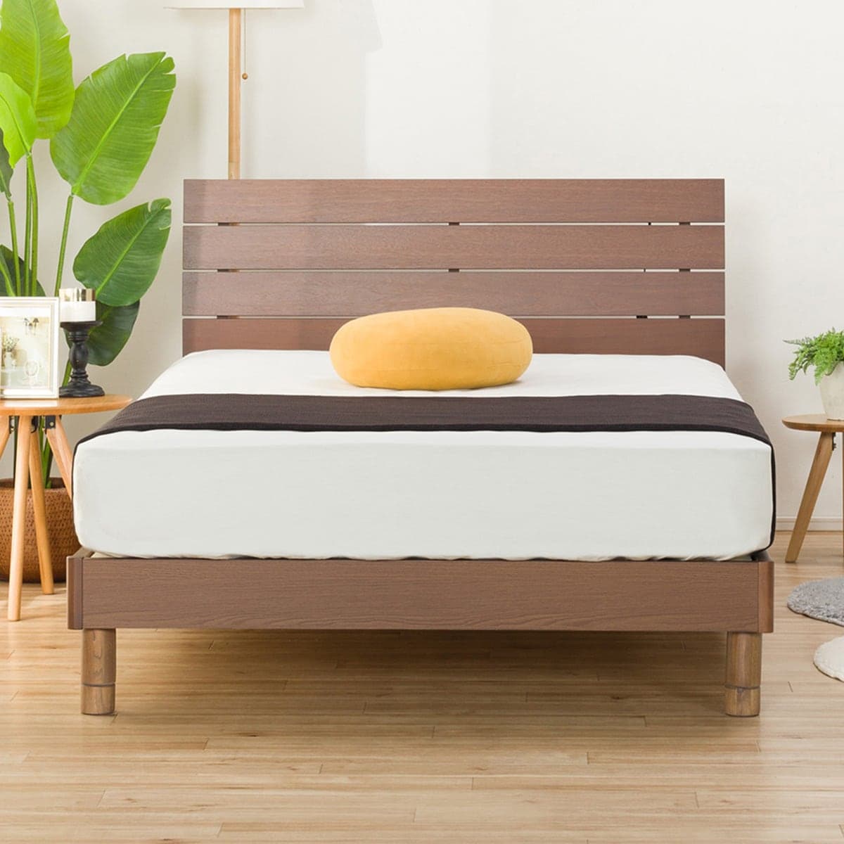 セミダブルベッドフレーム(アスカ3-S 引出し付き/LBR)