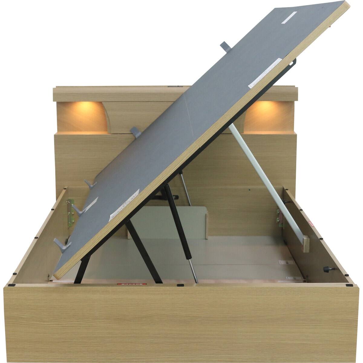 ダブルベッドフレーム(OP KG 宮・照明付き 横開き 深型 LBR) | ニトリ