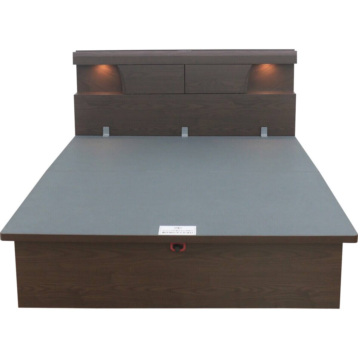 ダブルベッドフレーム(OP KG 宮・照明付き 縦開き 深型 MBR) | ニトリ