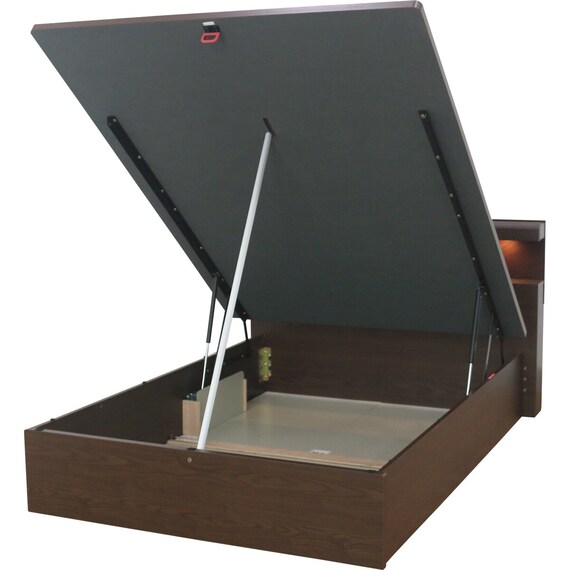 ダブルベッドフレーム(OP KG 宮・照明付き 縦開き 深型 MBR) 9枚目画像