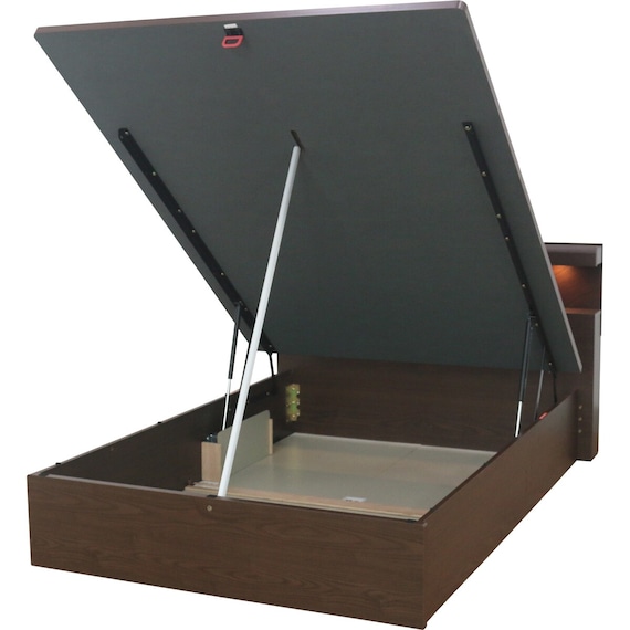 ダブルベッドフレーム(OP KG 宮・照明付き 縦開き 深型 MBR) 9枚目画像