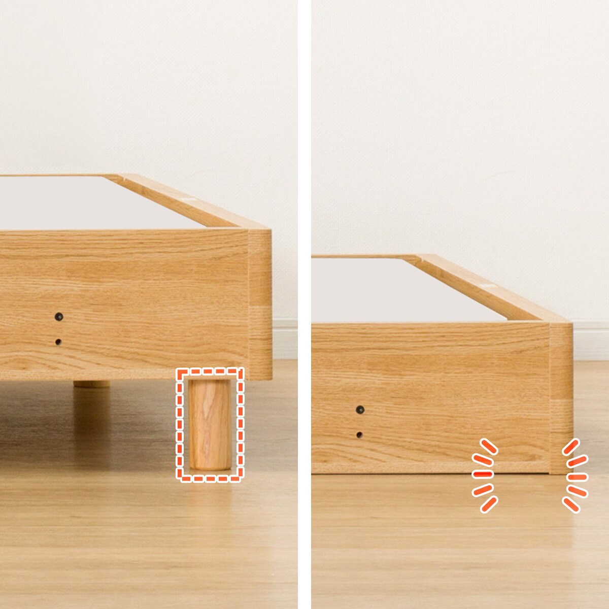 ダブルベッドフレーム(カイト3 LBR LEG/LOW 床板)通販 | ニトリネット