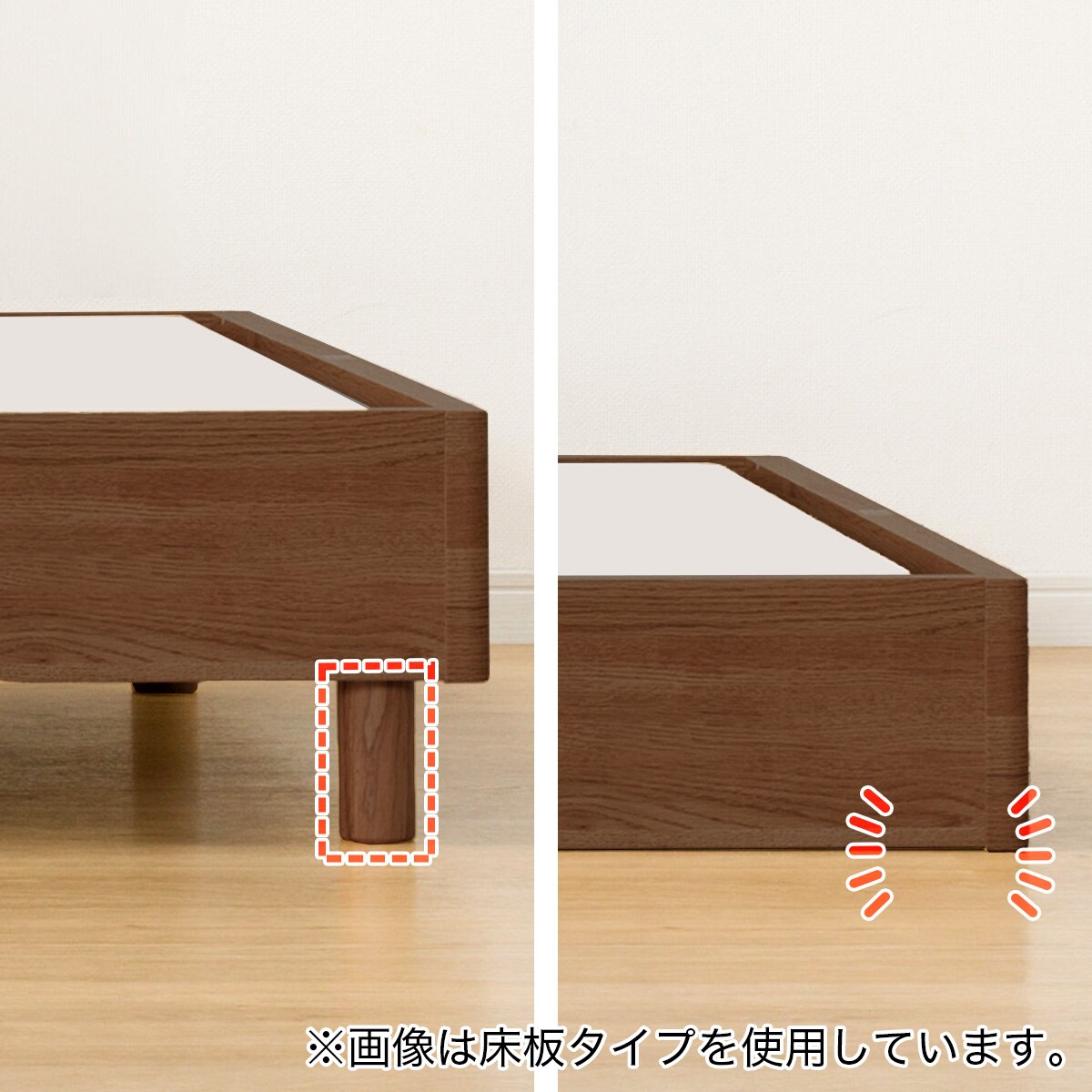 すのこダブルベッドフレーム(カイト3 MBR LEG/LOW すのこ)通販