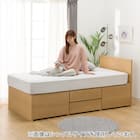 【大容量収納付き】チェストベッドフレーム ダブル (N-ジオF 40M-T 床板 LBR) 9枚目画像