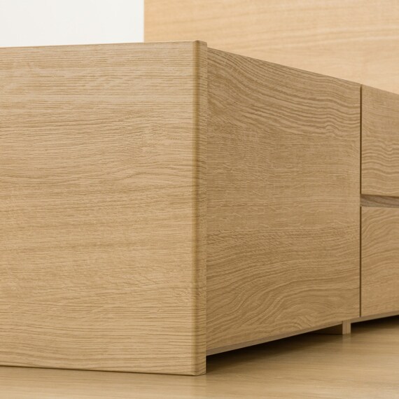 【大容量収納付き】チェストベッドフレーム ダブル (N-ジオF 40M-T 床板 LBR) 24枚目画像