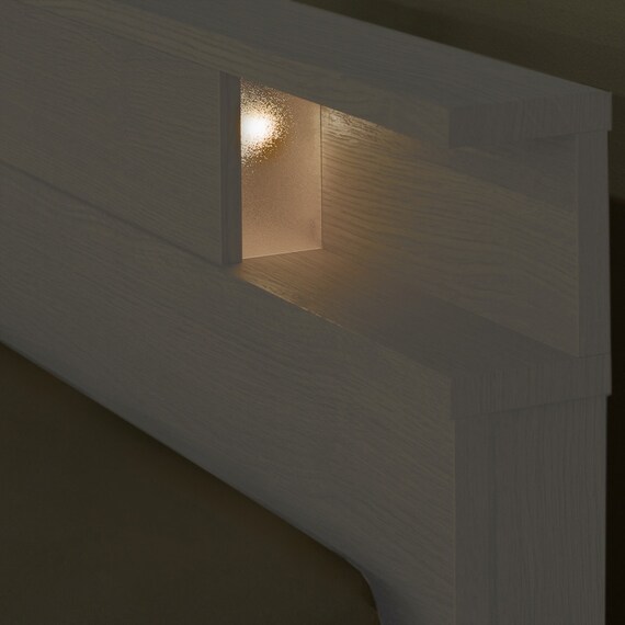 【大容量収納×棚・コンセント・ライト付き】チェストベッドフレーム ダブル (N-ジオC 40M-T 床板 WW) 18枚目画像