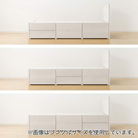 すのこダブルフラットヘッドボードチェストベッドセット(N-ジオF WW 40M-S/U1-03 EM) 13枚目画像