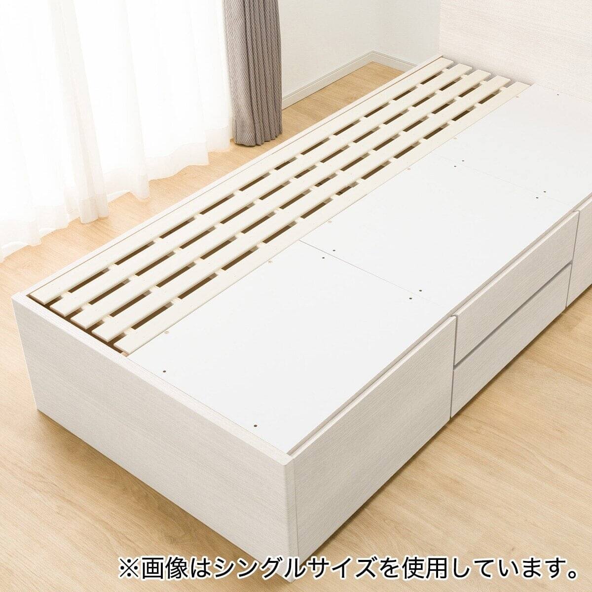 大容量収納付き】チェストベッド + マットレスセット ダブル (N-ジオF