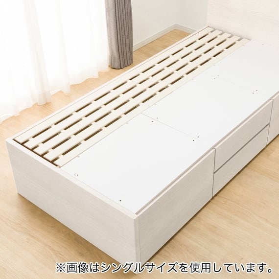 すのこダブルフラットヘッドボードチェストベッドセット(N-ジオF WW 40M-S/U1-03 EM) 16枚目画像