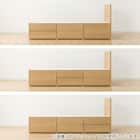 【大容量収納×棚・コンセント付き】チェストベッドフレーム ダブル (N-ジオT 40M-S すのこ LBR) 14枚目画像