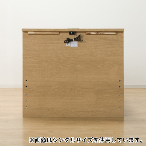 【大容量収納×棚・コンセント付き】チェストベッドフレーム ダブル (N-ジオT 40M-S すのこ LBR) 15枚目画像