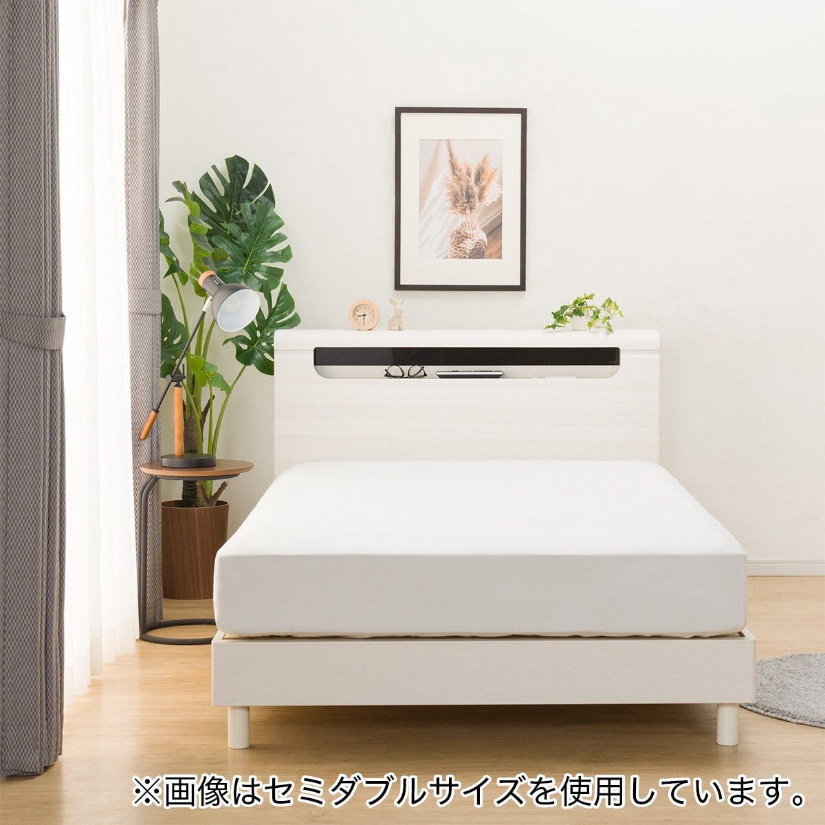 ニトリ　木製ダブルベッドフレーム ニトリ ベッド ダブルベッドフレーム(EB-002 LBR LEG/LOW すのこ
