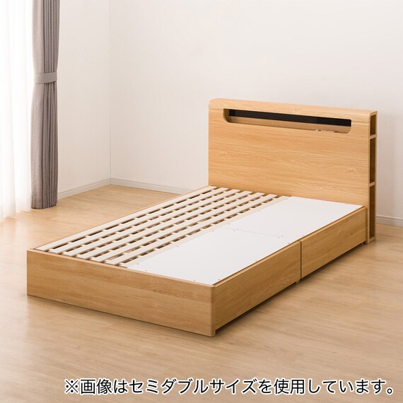 ダブルベッドフレーム(EB-003 引出し付き LBR DR) 8枚目画像