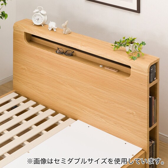 ダブルベッドフレーム(EB-003 引出し付き LBR DR) 10枚目画像