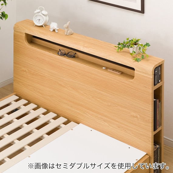 ダブルベッドフレーム(EB-003 引出し付き LBR DR) 10枚目画像