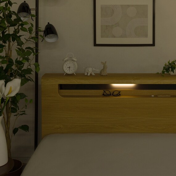 ダブルベッドフレーム(EB-003 引出し付き LBR DR) 13枚目画像