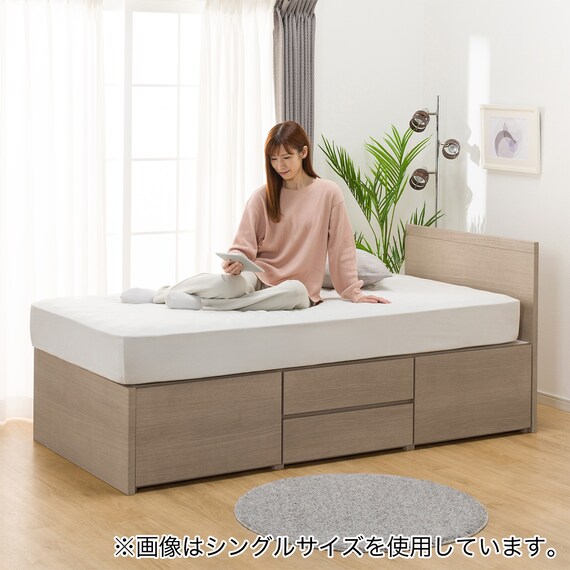【大容量収納付き】チェストベッドフレーム ダブル (N-ジオF 40M-T 床板 GW) 9枚目画像