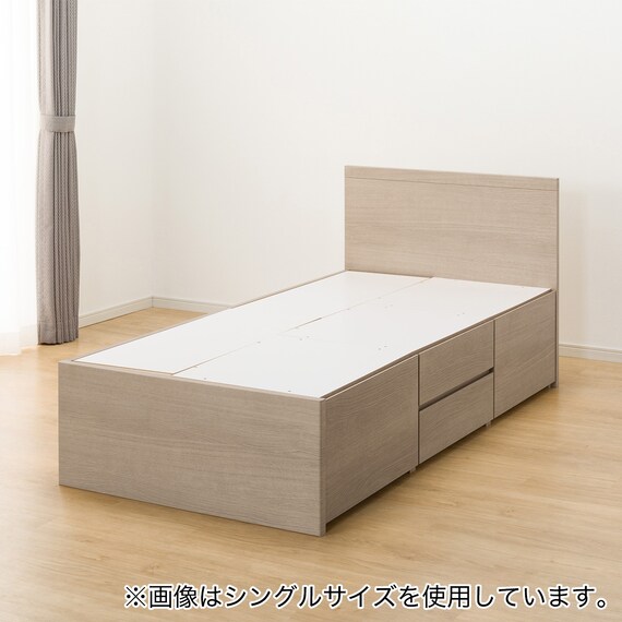 【大容量収納付き】チェストベッドフレーム ダブル (N-ジオF 40M-T 床板 GW) 15枚目画像