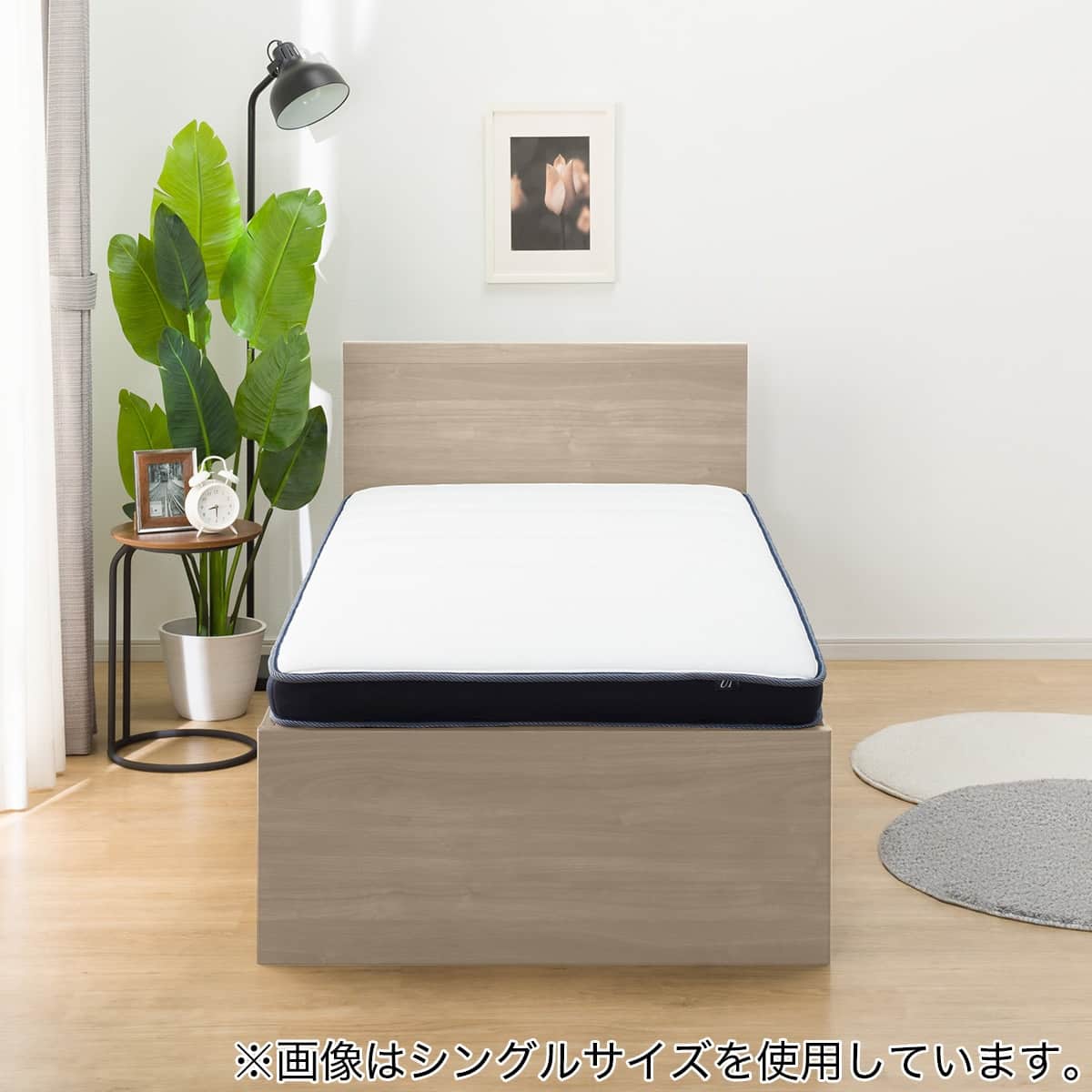 大容量収納付き】チェストベッド + マットレスセット ダブル (N-ジオF