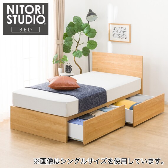 収納付きベッドフレーム ダブル フラットタイプ (NS-001 DR31 引き出し 