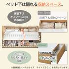 収納付きベッドフレーム ダブル フラットタイプ (NS-001 DR31 引き出し付き 深型 すのこ WW) 2枚目画像