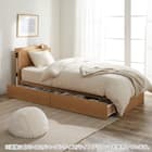 収納付きベッドフレーム ダブル フラットタイプ (NS-001 DR31 引き出し付き 深型 すのこ WW) 16枚目画像