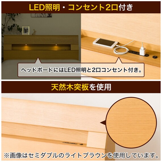 すのこクイーンベッドフレーム(ロデリック-S/LBR) 3枚目画像