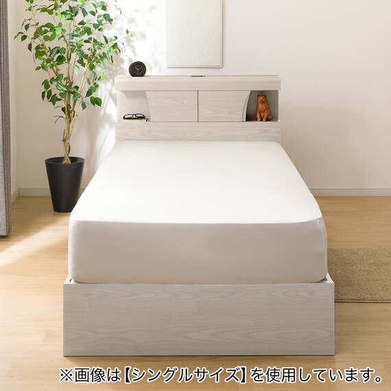 すのこクイーンベッドフレーム(KG 宮・照明付き 深型 WW) 6枚目画像