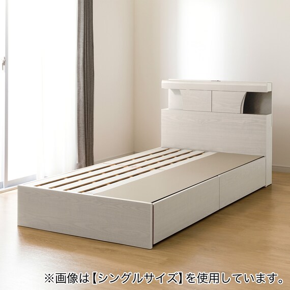 すのこクイーンベッドフレーム(KG 宮・照明付き 深型 WW) 10枚目画像