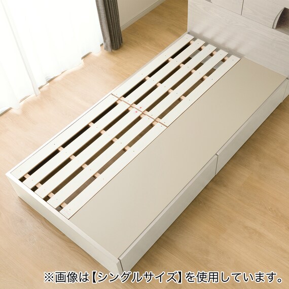 すのこクイーンベッドフレーム(KG 宮・照明付き 深型 WW) 11枚目画像