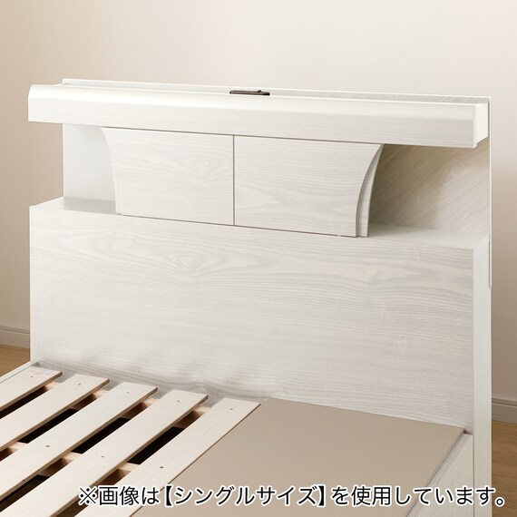 すのこクイーンベッドフレーム(KG 宮・照明付き 深型 WW) 13枚目画像