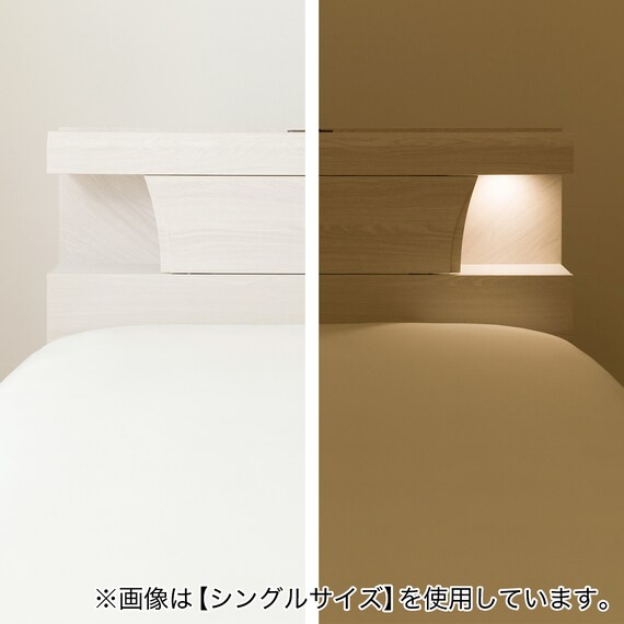 すのこクイーンベッドフレーム(KG 宮・照明付き 深型 WW) 15枚目画像