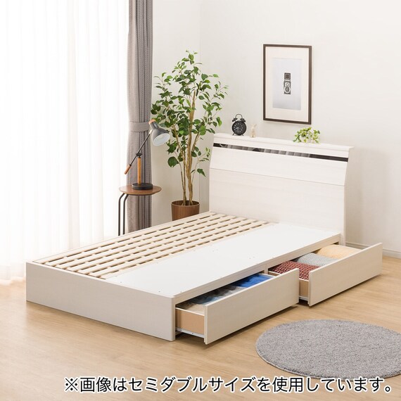 クイーンベッドフレーム(EB-002 引出し付き WW DR) 5枚目画像