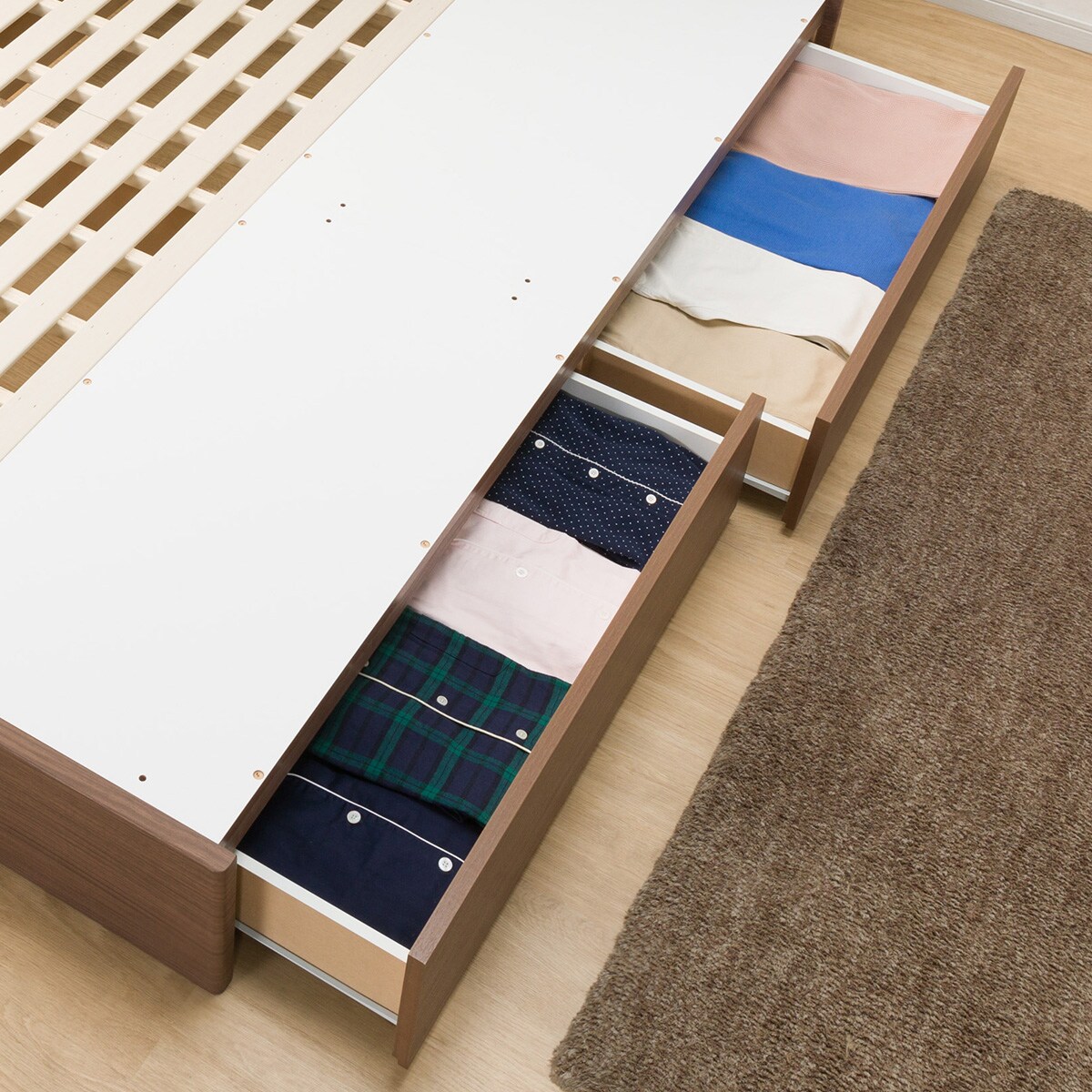 クイーンベッドフレーム(EB-002 引出し付き MBR DR) | ニトリ