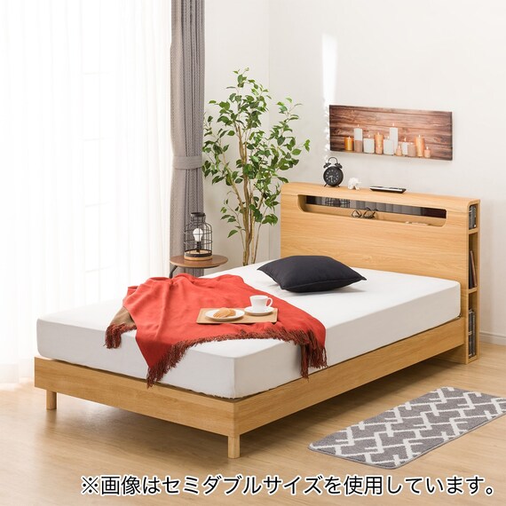 ベッドフレーム クイーン (EB-003 LEG/LOW すのこ LBR) 1枚目画像