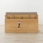 収納付きベッドフレーム クイーン(CS-001 DR 棚・コンセント・引き出し付き LBR/BE) 5枚目画像