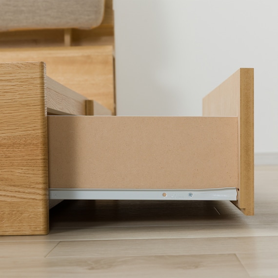 収納付きベッドフレーム クイーン(CS-001 DR 棚・コンセント・引き出し付き LBR/BE) 7枚目画像