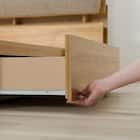 収納付きベッドフレーム クイーン(CS-001 DR 棚・コンセント・引き出し付き LBR/BE) 8枚目画像