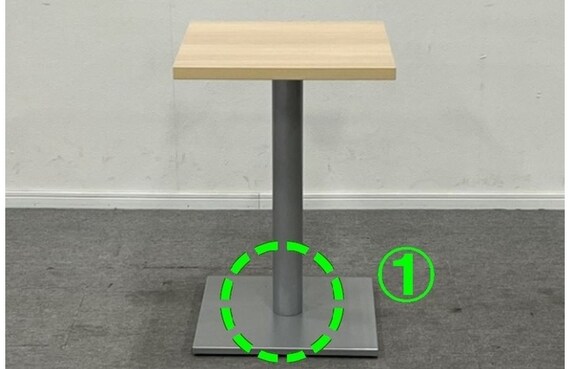 テーブル(ABS-W500D500TJY2051/EV-SI450シルバーＨ700) 4枚目画像